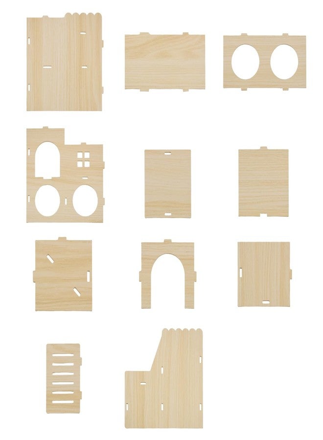 Xiylon Fun Slide Double-Decker Wooden Hideout for Large Hamsters, Syrian, Gerbil & Mice with Play Platform - Natural Safe Rat & Small Animal Sanctuary - Image 3